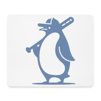Pinguin Baseballspieler Silhouette - Mousepad (Querformat) - Weiß - Vorne