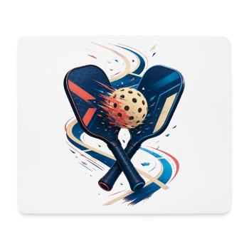 Schläger und Ball in Bewegung - Mousepad (Querformat) - Weiß - Vorne