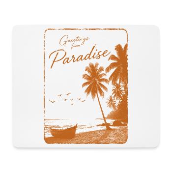 Grüße aus dem Paradies - Mousepad (Querformat) - Weiß - Vorne