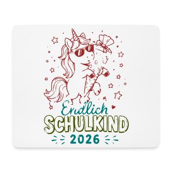 Unicornenfeier Schulkind 2026 - Mousepad (Querformat) - Weiß - Vorne