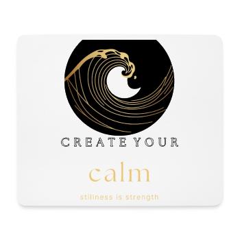 SCHAFFE DEINE RUHE – Stille ist Stärke - Mousepad (Querformat) - Weiß - Vorne