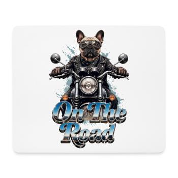 Frenchie biker on the road - 005 - Mouse Pad (horizontal) - white - Front