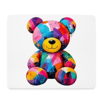 Colorful Teddy Bear in Pop Art Style - Mouse Pad (horizontal) - white - Front