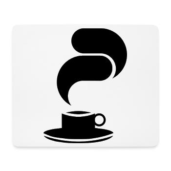 Black Coffee Mug – Minimalist Illustration - Mouse Pad (horizontal) - white - Front