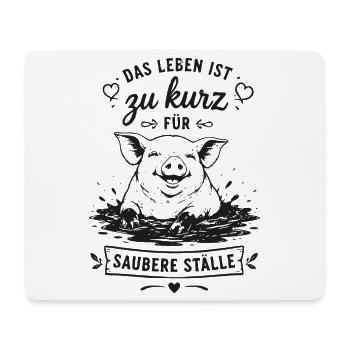 Zu kurz fürs saubere Ställe - Mousepad (Querformat) - Weiß - Vorne