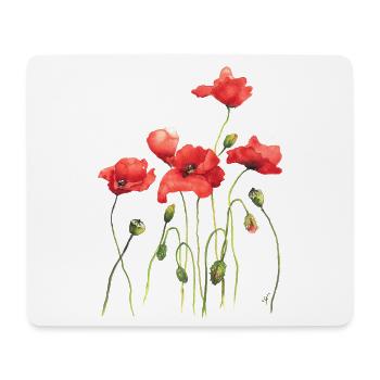red poppies - Mouse Pad (horizontal) - white - Front