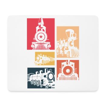 Locomotive Silhouette de train rétro vintage - Tapis de souris (format paysage) - blanc - Devant