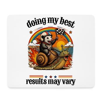 Racing rat on snail - Mouse Pad (horizontal) - white - Front