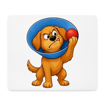 Grumpy Dog Cone Of Shame - Mouse Pad (horizontal) - white - Front