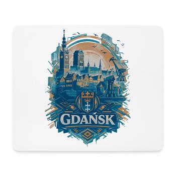Gdańsk Skyline – Stolz & Heimat Danzig Design - Mousepad (Querformat) - Weiß - Vorne