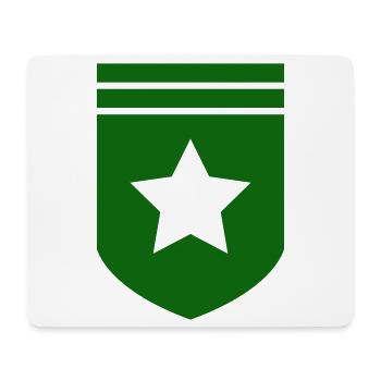 Grünes Abzeichen mit Stern - Mousepad (Querformat) - Weiß - Vorne