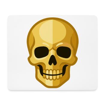 Stilisierte goldene Totenschädelillustration - Mousepad (Querformat) - Weiß - Vorne