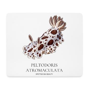 Peltodoris atromaculata, Fleckenmeer-Schönheit - Mousepad (Querformat) - Weiß - Vorne