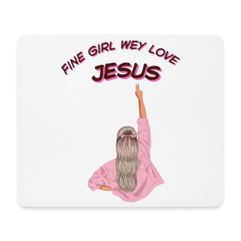feines Mädchen, wir lieben Jesus - Mousepad (Querformat) - Weiß - Vorne