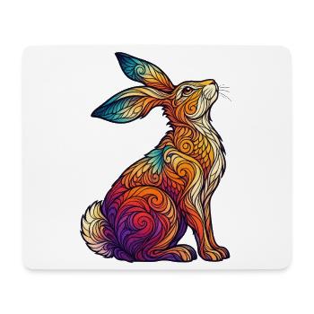Kaleidoskopisches Kaninchen - Mousepad (Querformat) - Weiß - Vorne