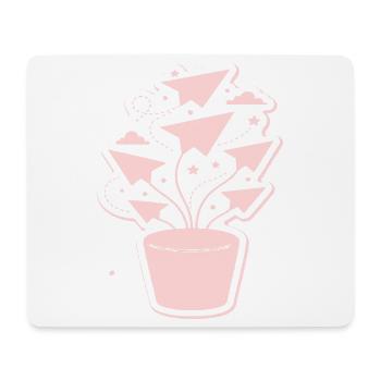 Pastellpapierflug Blütenzauber - Mousepad (Querformat) - Weiß - Vorne