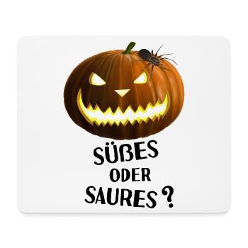 Süßes oder Saures - Kürbis mit Spinne - Mousepad (Querformat) - Weiß - Vorne