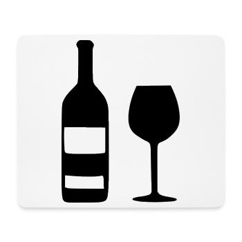 Weinflasche und Weinglas Wein Geschenk Genießer - Mousepad (Querformat) - Weiß - Vorne