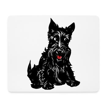 Monochrome Terrier-Linienkunst - Mousepad (Querformat) - Weiß - Vorne