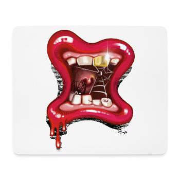 Grusel Schlund - Mousepad (Querformat) - Weiß - Vorne