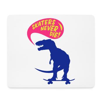 t-rex skater - Mousepad (Querformat) - Weiß - Vorne