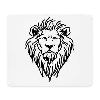 Dessin lion tête de lion - Tapis de souris (format paysage) - blanc - Devant