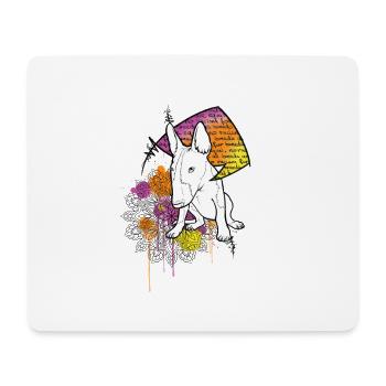 Bullterrier No Racism - Tapis de souris (format paysage) - blanc - Devant