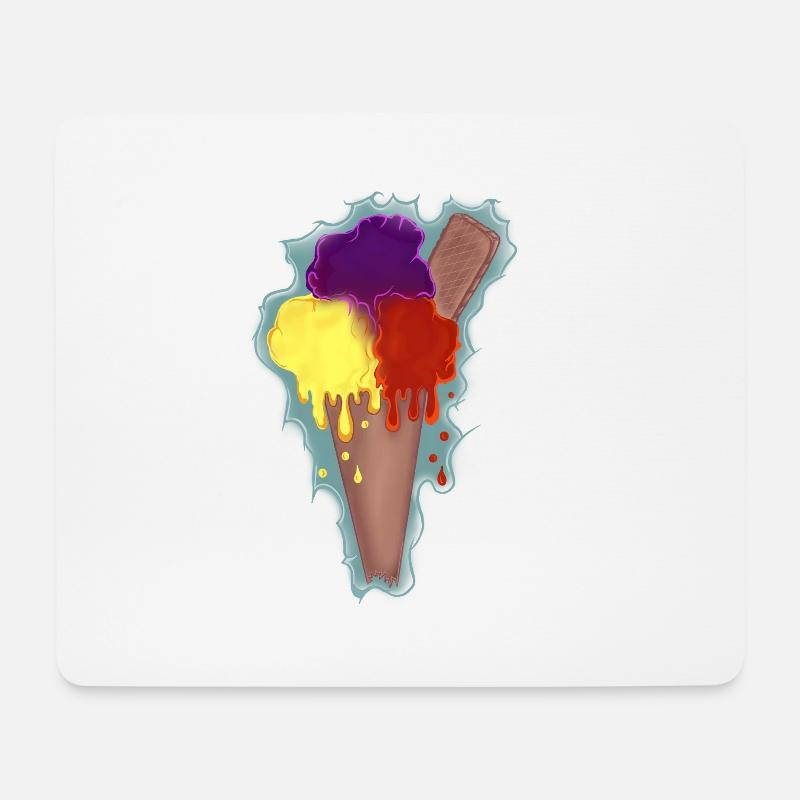 Regenbogen Eis - Mousepad (Querformat) - Weiß