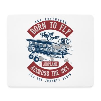 SKY ADVENTURE - Vintage - Retro Airplane Shirt - Mouse Pad (horizontal) - white - Front