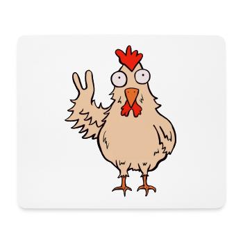 Lustige Frei Huhn- Victory chicken - Mousepad (Querformat) - Weiß - Vorne
