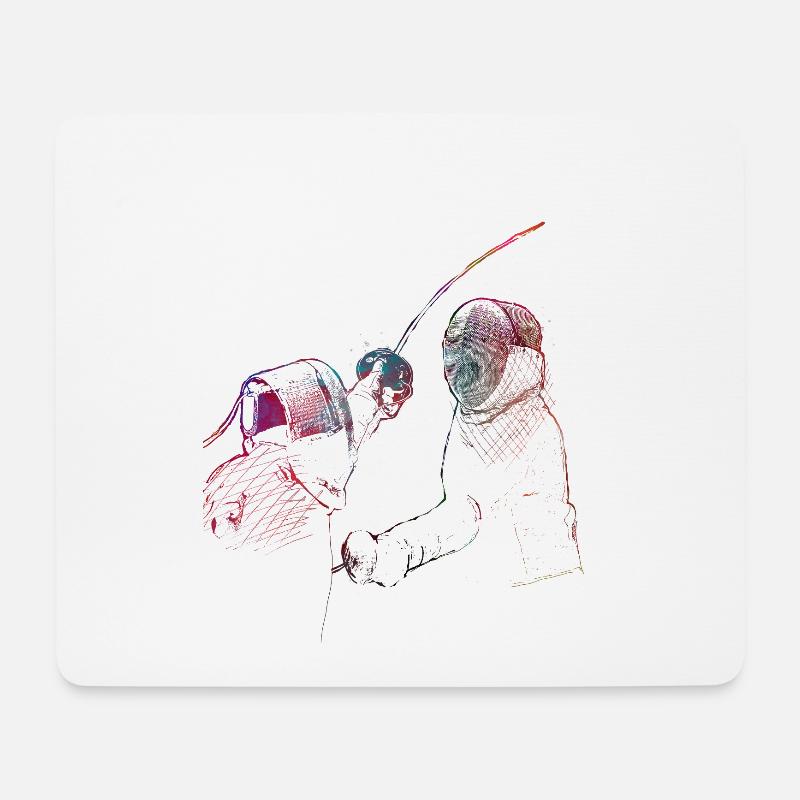 Fechten Sportkunst - Mousepad (Querformat) - Weiß