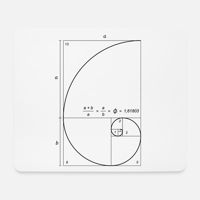 Fibonacci Golden Ratio - Mouse Pad (horizontal) - white