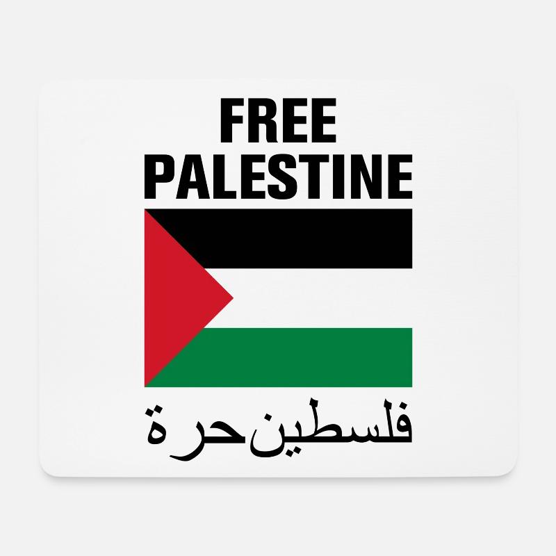 Freies Palästina mit Flagge - Mousepad (Querformat) - Weiß