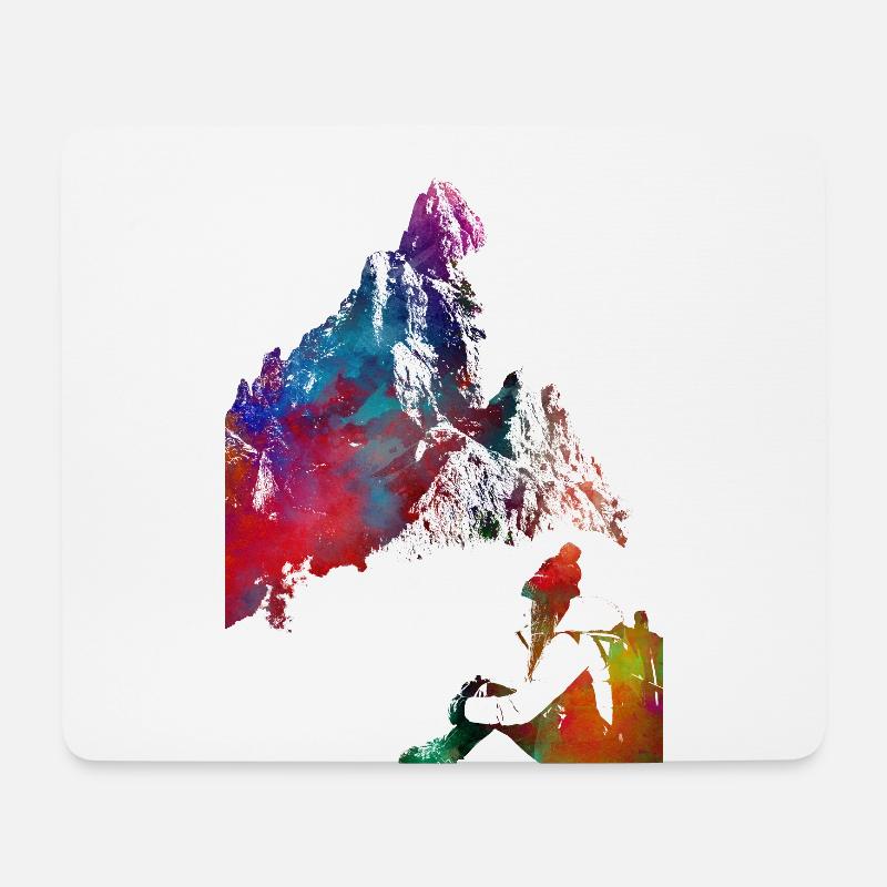 Bergsteiger Klettern Sport Kunst #mountaineer #climb - Mousepad (Querformat) - Weiß