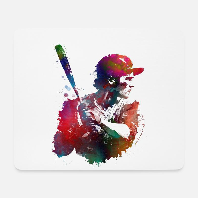 Baseballspieler #baseball #sport - Mousepad (Querformat) - Weiß