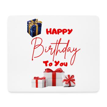 Joyeux anniversaire à vous - avec des cadeaux - Tapis de souris (format paysage) - blanc - Devant