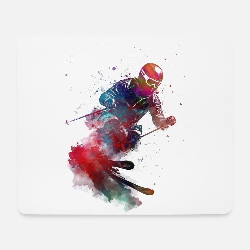 Alpine skiing #ski #skiing #sport - Mouse Pad (horizontal) - white