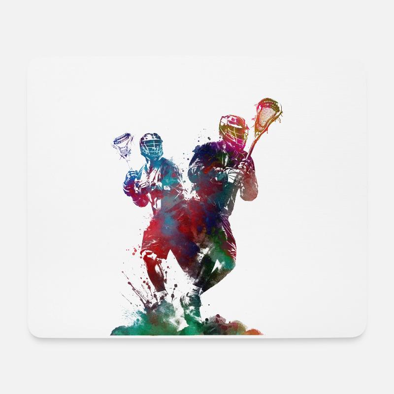 Lacrosse Sport Kunst #lacrosse #sport - Mousepad (Querformat) - Weiß