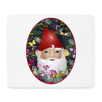 Magical Cute Garden Gnome Flowers Garden - Mouse Pad (horizontal) - white - Front
