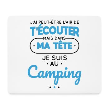 Camping - Dans ma tête je suis au camping - Tapis de souris (format paysage) - blanc - Devant