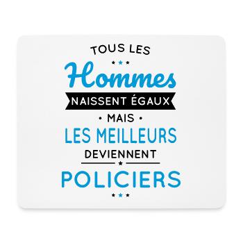 Hommes égaux les meilleurs deviennent policiers - Tapis de souris (format paysage) - blanc - Devant