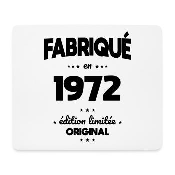 Anniversaire 50 ans - Fabriqué en 1972 - Tapis de souris (format paysage) - blanc - Devant