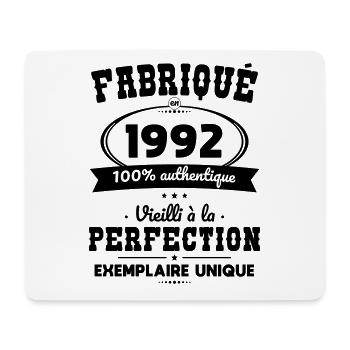Anniversaire 30 ans - Fabriqué en 1992 - Tapis de souris (format paysage) - blanc - Devant