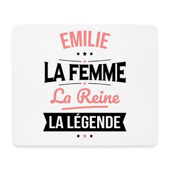 Emilie - La Femme - La Reine - La Légende - Tapis de souris (format paysage) - blanc - Devant