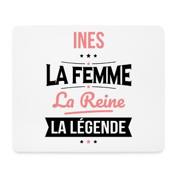 Ines - La Femme - La Reine - La Légende - Tapis de souris (format paysage) - blanc - Devant