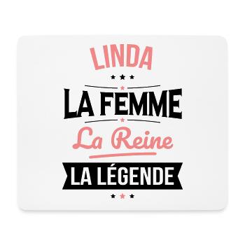 Linda - La Femme - La Reine - La Légende - Tapis de souris (format paysage) - blanc - Devant