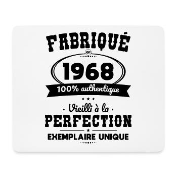 Anniversaire 55 ans - Fabriqué en 1968 - Tapis de souris (format paysage) - blanc - Devant