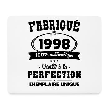Anniversaire 25 ans - Fabriqué en 1998 - Tapis de souris (format paysage) - blanc - Devant