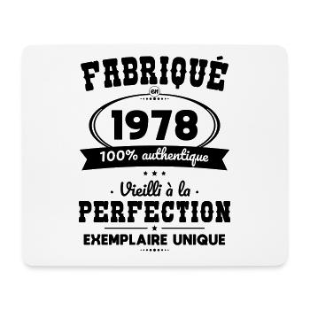 Anniversaire 45 ans - Fabriqué en 1978 - Tapis de souris (format paysage) - blanc - Devant