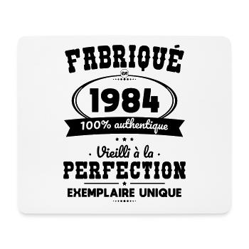Anniversaire 40 ans - Fabriqué en 1984 - Tapis de souris (format paysage) - blanc - Devant